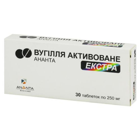 Уголь активированый Ананта Экстра таблетки 0.25 г №30